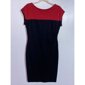 Escada Dress 40 Red Black Sheath Business Classic Office Classy Old Money